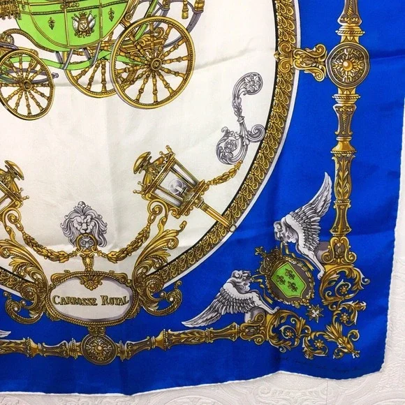 Vintage Echo royal coach silk scarf lion head carriage rare carriage motif - Picture 8 of 11
